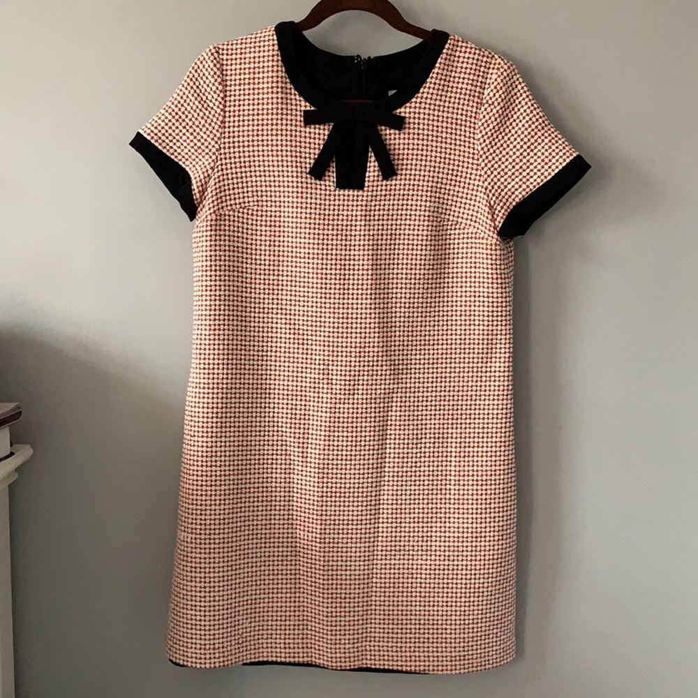 CeCe pink and black short sleeve dress with bow